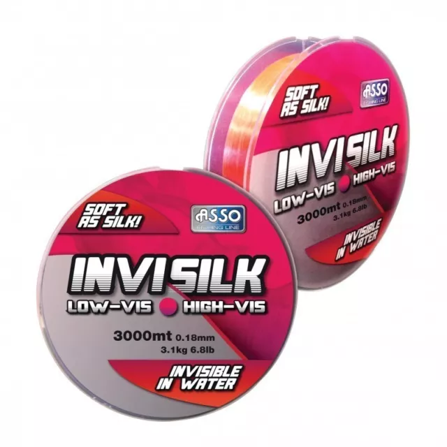 Monofilo Pesca Invisilk 0,30 Mm Asso 300 Mt Pink Surf Casting Soft Mulinello