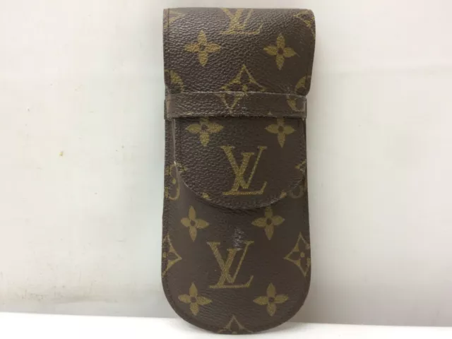 Auth LOUIS VUITTON Monogram Etui a Lunettes Glasses or Pen Case 9E020290m"
