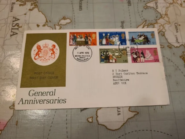 GB Stamps 1970 Anniversaries FDC SG819-23 Declaration Arbroath.  EDINBURGH canx