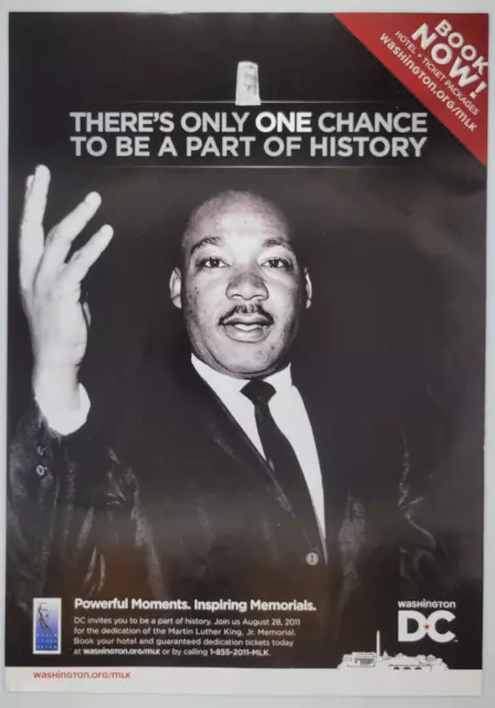 Washington DC Travel Tourism Martin Luther King Jr New Yorker Ad 2011 7.5x10.5"