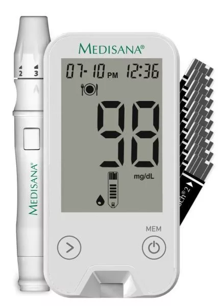 Medisana Blutzuckermessgerät MediTouch 2 mg/dl inkl Teststreifen Lanzetten