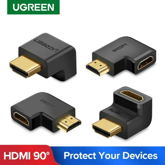 Ugreen 90 270° Right Angle HDMI Adapter Connector Male to Female Extender Fr PS4