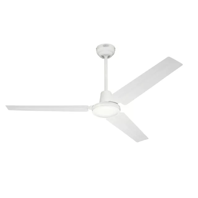 Ventilateur de plafond avec interrupteur mural Industrial 142 cm Blanc