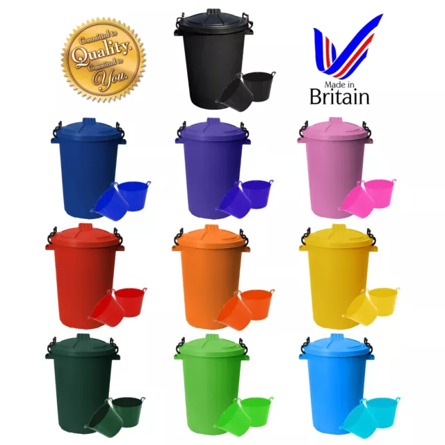 Elige tu elección de contenedor de 50 L de color y (paquete de 2) cubos flexibles de 26 L jardín Reino Unido