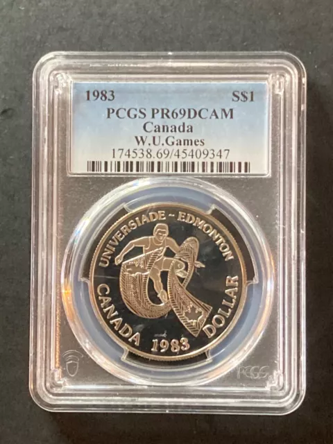 1983 Canada Silver Dollar - PCGS PR69 DCam - W.U. Games - (0019)