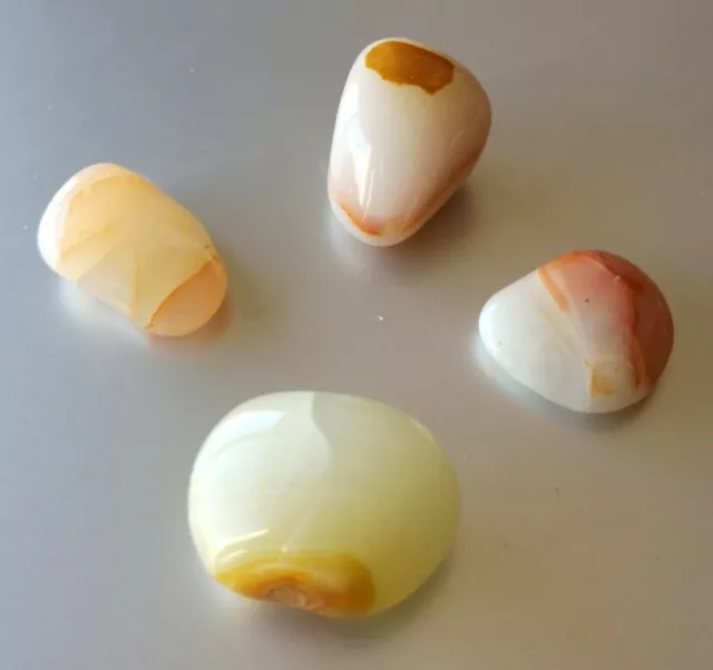 Lot de 4 Pierres Roulées en Aragonite (36 g).