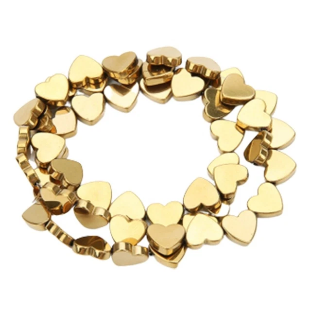 Hematite Heart Beads Cuff Bracelet Bracelets Beaded Spacer Beads