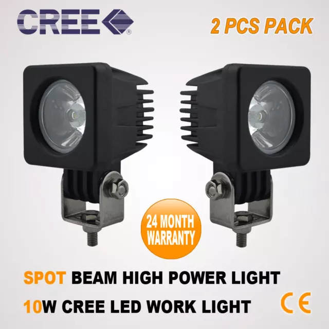 2 x 10W CREE LED SPOT OFFROAD DRL DRIVING FLOOD REVERSE WORK LIGHT BAR WD-18W