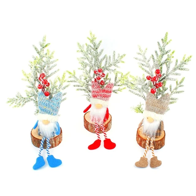 Christmas  for  Cute Santa Claus Snowman Toy  Figurine Tree for