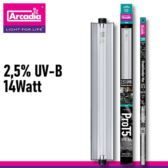 ARCADIA PRO T5 Smart Uvb Max Kit Schadowdweller 2,5% Uv-B 14Watt EUR ...