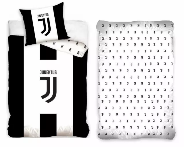 Juventus Logo Set Letto Singolo Copripiumino,Federa,Lenzuola c/Angoli 100%cotone