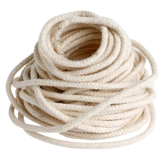 10‘ 2-8mm Round Cotton Wick For Oil Kerosene Alcohol Lamp Garden Patio Torch