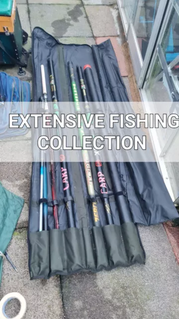 EXTENSIVE FISHING TACKLE collection ££££ poles/rods/reels/boxes/carp/tackle  £1,100.00 - PicClick UK