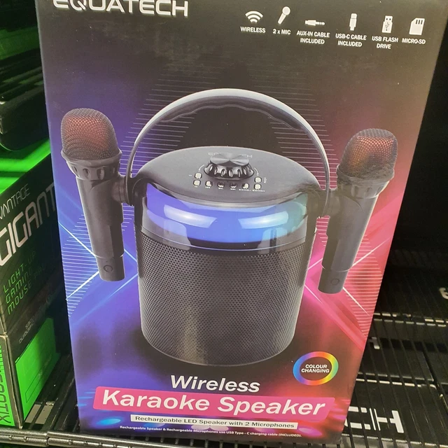 Bluetooth Karaoke LED Light Portable Wireless Mic System Christmas Gift Idea