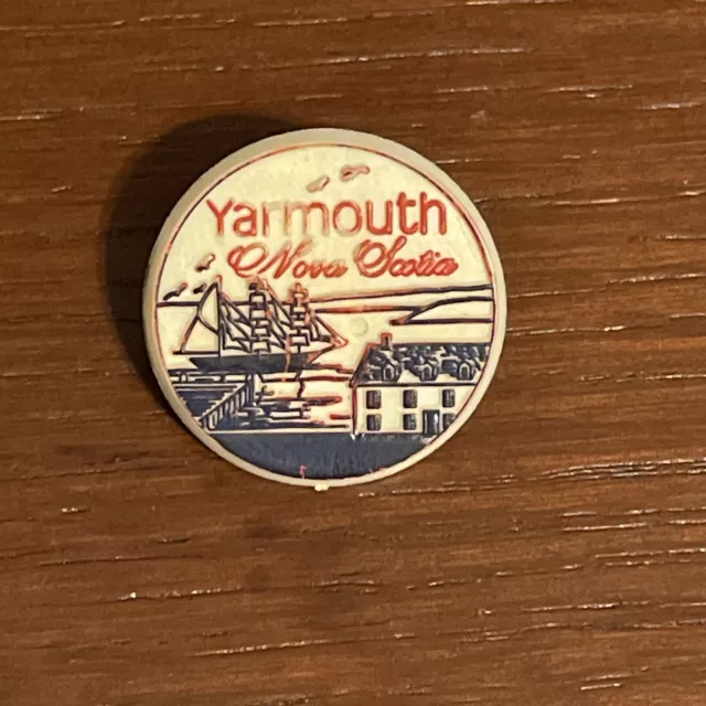 Yarmouth Nova Scotia Vintage Lapel Pin - Bay Of Fundry Canada Souvenir Badge Pin