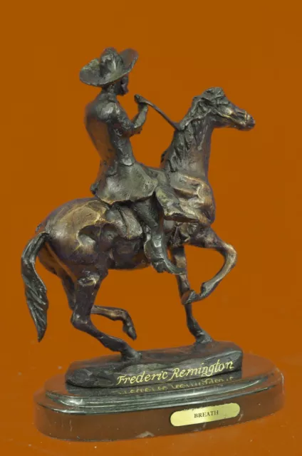 Vtg Frederic Remington Cowboy Horse Bronze Sculpture Country Western Cabin Deal