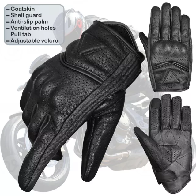 Motorbike Gloves Motorcycle Touring Glove Touchscreen Breathable Goat Leather