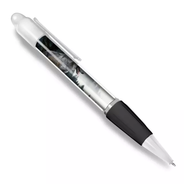 White Ballpoint Pen - Wild Timber Wolf Hunting Forest Office Gift #16979