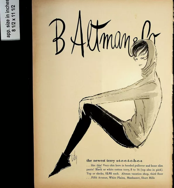 1961 B ALTMAN & CO Terry Clothing Woman Vintage Print Ad 7847 $9.97 ...
