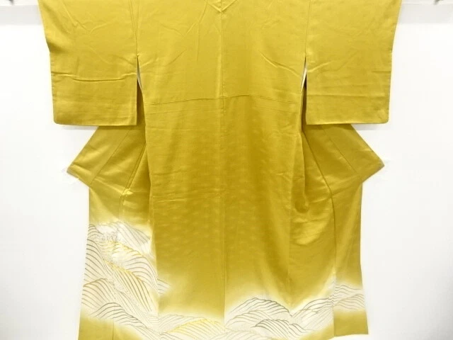 6160858: Japanese Kimono / Vintage Iro Tomesode / Embroidery / Rough Wave