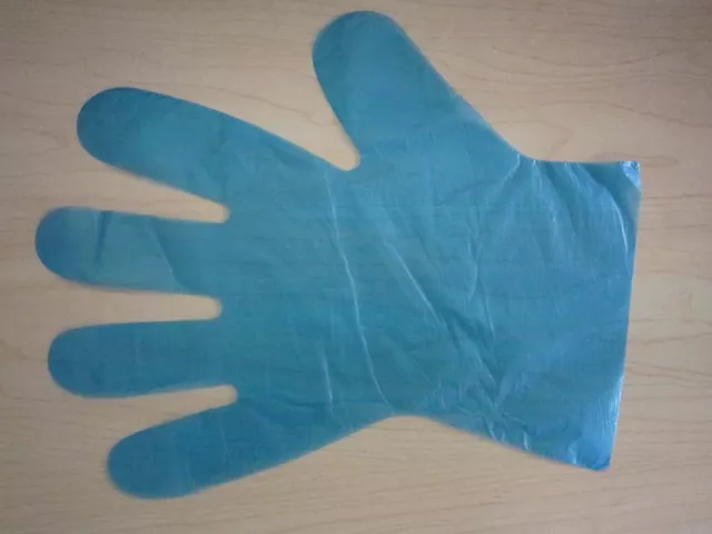 Disposable Polythene Food Grade Gloves - Medium Blue - 100 pack