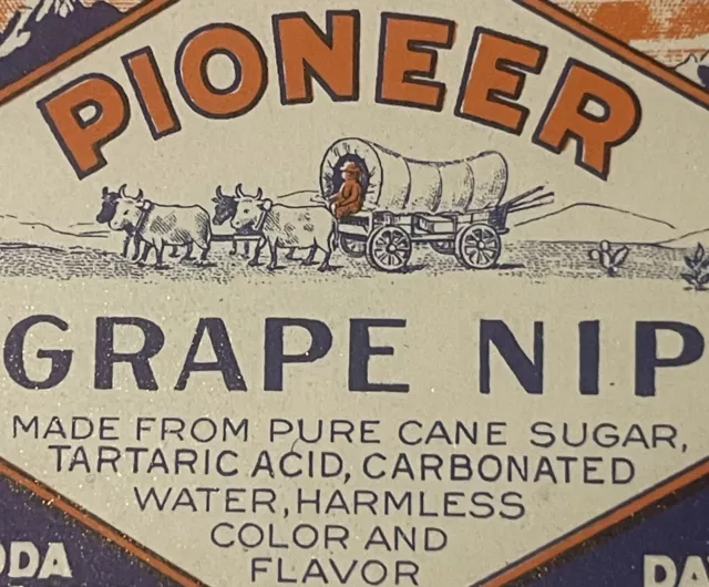 Antique 1920s 🔥 Pioneer Grape Nip Label, Davenport, WA, Stagecoach Delivery!