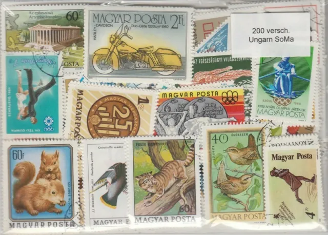 200 verschiedene Briefmarken  aus Ungarn nur Sondermarken