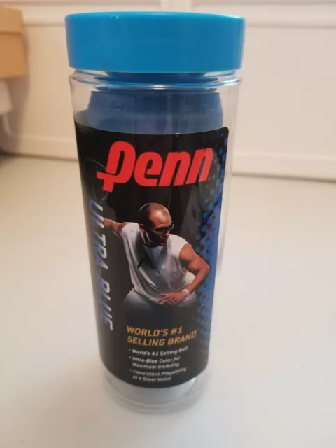 PRO PENN ULTRA BLUE RACQUETBALL 3 BALL CAN (BLUE) RACQUETBALLS Gently Used