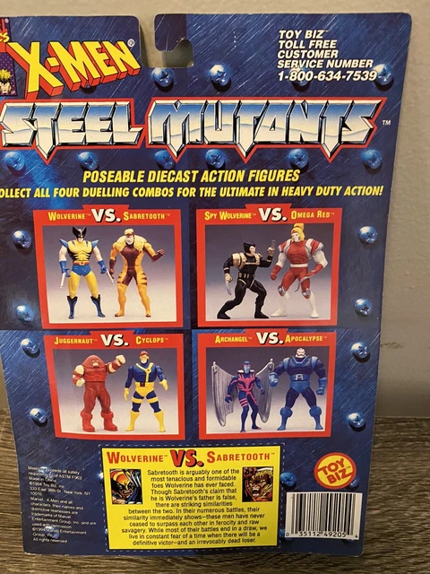 Marvel Comics X-Men Steel Mutants Die Cast WOLVERINE vs. SABRETOOTH 1994 NEW!! 3