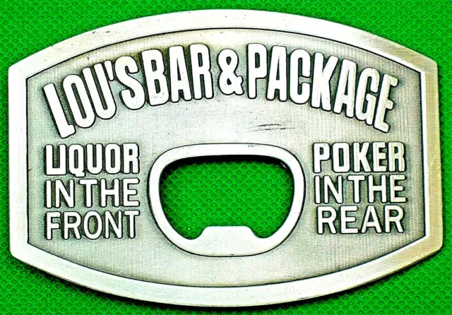 Belt Buckle "LOU'S BAR" 4cm Wide Belt, Custom Made, DIY, Metal Casting Opener