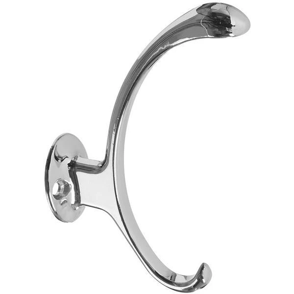 25 Pk Die Cast Chrome Finish 5" High X 1.1" Wide Hat Coat Garment Hook N806844