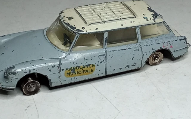 Maquette Camion Réplique De Boîte Dinky Toys N°25 D - Citroën 2CV Fourgonnette Pompiers - Modèle Miniature Vintage Boxe Francaise