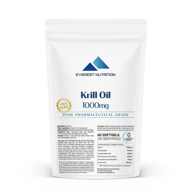 Huile de krill antarctique 1000 mg gélules anti-âge, soutien immunitaire