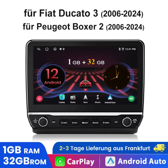 DAB+ Carplay Android 12 Autoradio Für Fiat Ducato/Peugeot Boxer/Citroen Jumper