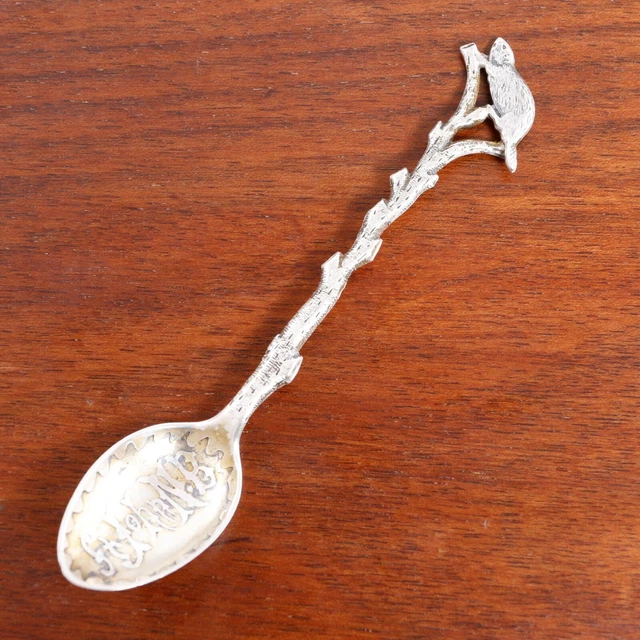 CANADIAN STERLING SILVER SOUVENIR SPOON ST. JOHN NEW BRUNSWICk  BEAVER FINIAL