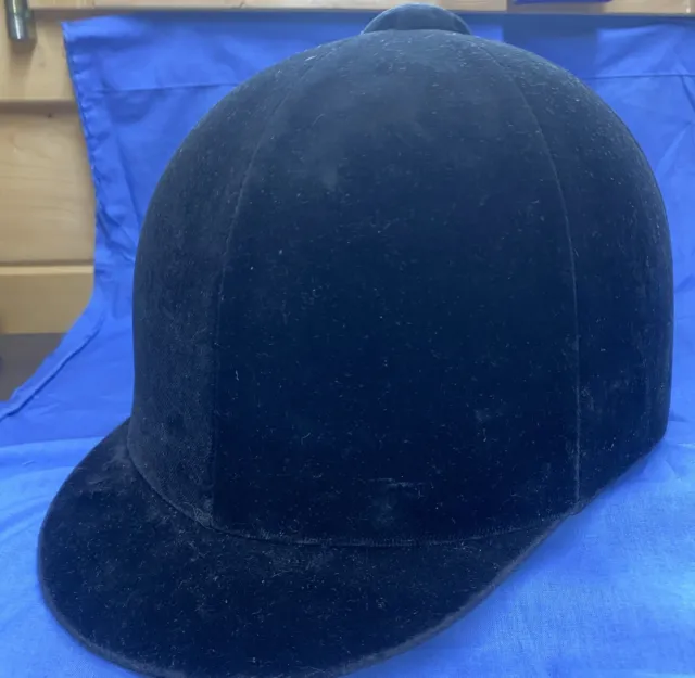 Champion Euro Black Velvet Horse Riding Hat helmet 61cm 7 1/2”