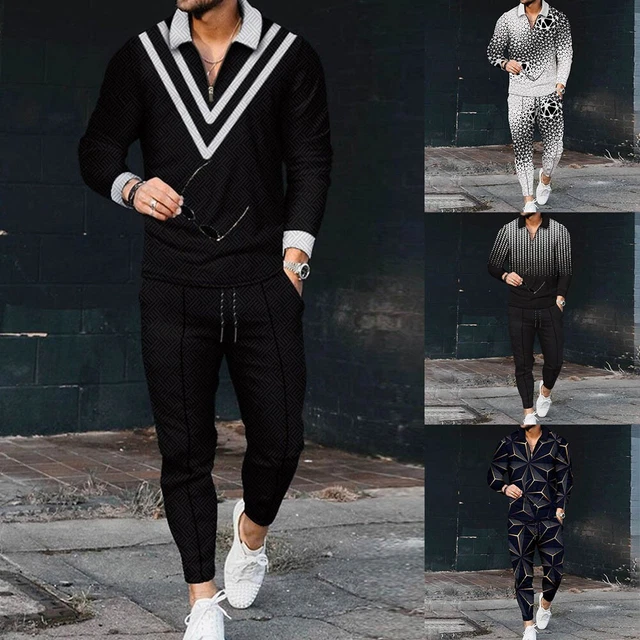 Abiti sportivi da uomo alla moda 2 pezzi tuta casual t-shirt e pantaloni