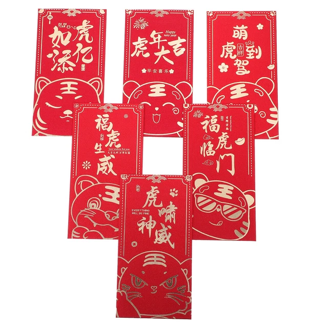 24 Pcs Year The Tiger Red Envelope Chinese New Year Red Envelope Lunar Calendar