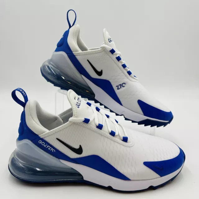 Zapatos de golf Nike Air Max 270 para hombre talla 10 blancos azul CK6483-106