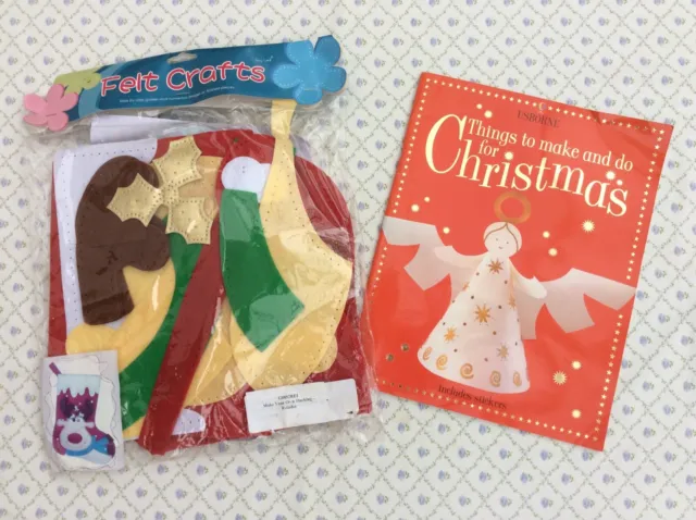 New Christmas Rudolph Sewing Stocking Felt Craft Kit & Sticker Activity Book