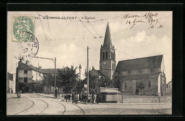 CPA Maisons-Alfort, the Church 1907