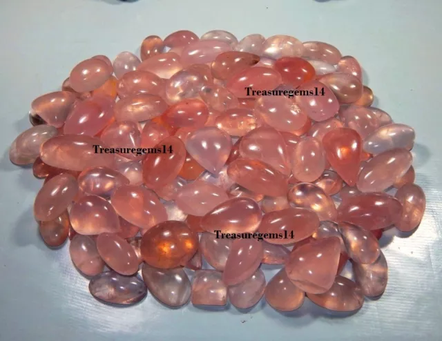 250 Ct Wholesale Lot Natural Pink Rose Quartz Mix Cabochon Hot Top Gemstone Aaa