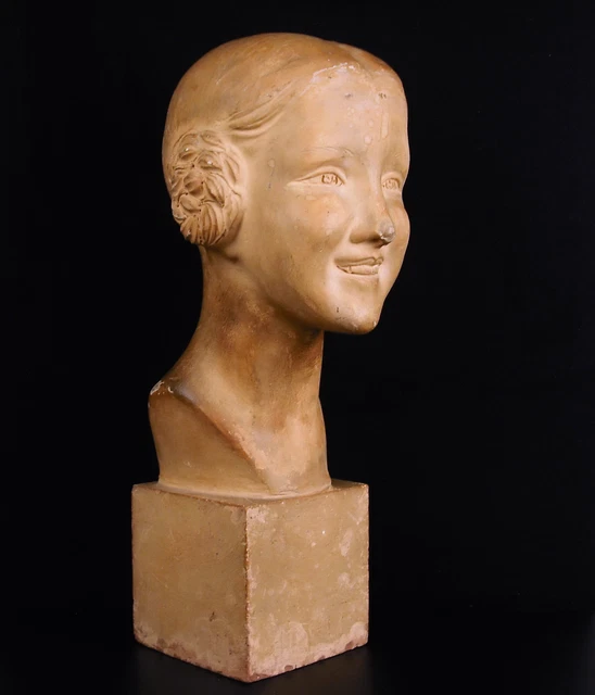 RAPHAEL, CHARLES PEYRE Skulptur ArtDeco Girl * 1930 Junges Mädchen