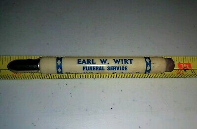 Vintage Earl W. Wirt Funeral Service Sunbury PA Advertising Bullet Pencil