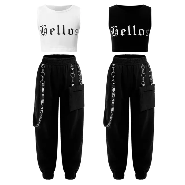 Kids Girls Dancewear Fitness Tracksuit Holiday Sportswear Dance Costume Jazz