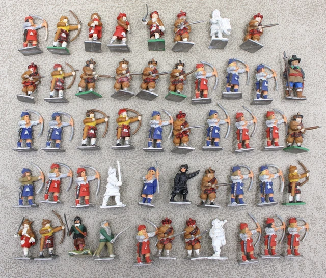 25MM ECW SCOTTISH ARCHERS MUSKETEERS and COMMAND x49 Minifigs 09230 £29