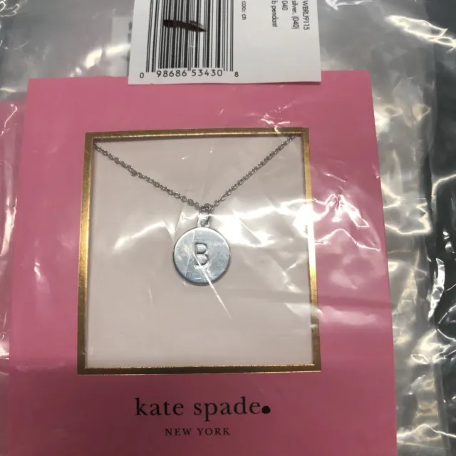 NEW Kate Spade  ONE IN A MILLION initial pendant 16" SILVER NECKLACE