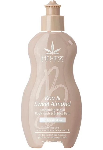 HEMPZ KOA & SWEET ALMOND SMOOTHING HERBAl BODY WASH & BUBBLE BATH 6.7 FL. OZ.