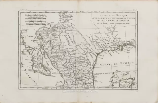 1787 Rare Map of Mexico, California, Texas, Yucatan, Baja, Rigobert Bonne