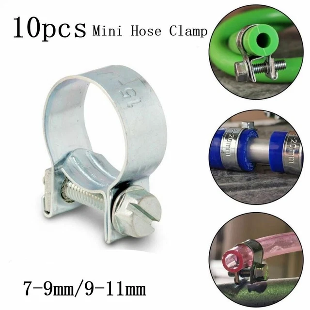 10x Mini Hose Clip Nut & Bolt Fuel Line Clamps Petrol Pipe Diesel Air Adjustable